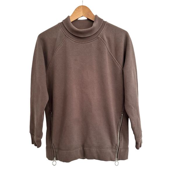 Athleta Tops - Athleta women's size Small Coffee House Cozy Karma Side Zip Funnel Neck Top